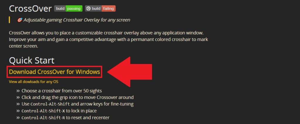 Crossover download page