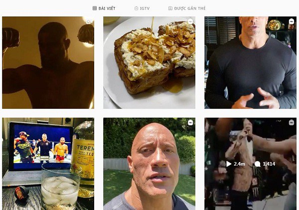 Most of The Rock's posts are personal photos