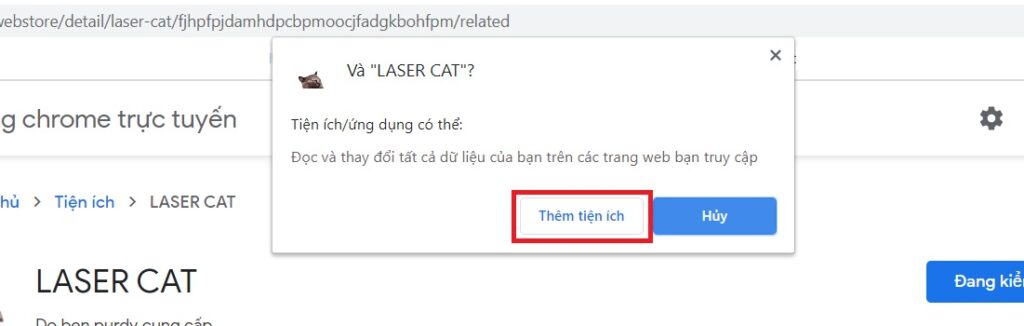 How to Summon a Laser-Shooting Cat on Chrome 2 Chrome extension confirmation popup