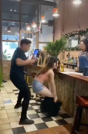 Girl suddenly pulls down her skirt after remembering where the money is