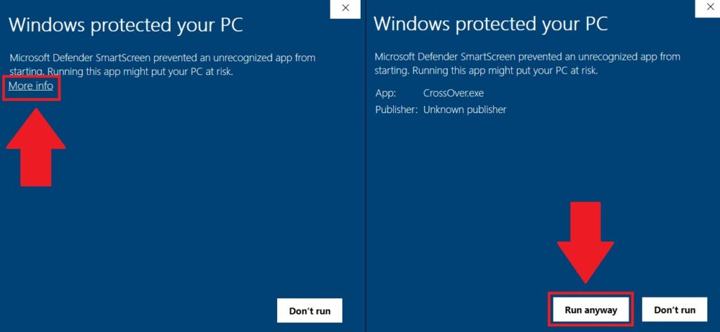 Windows Defender warning