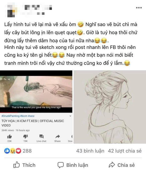 Post accusing K-ICM's team of using artwork without permission.