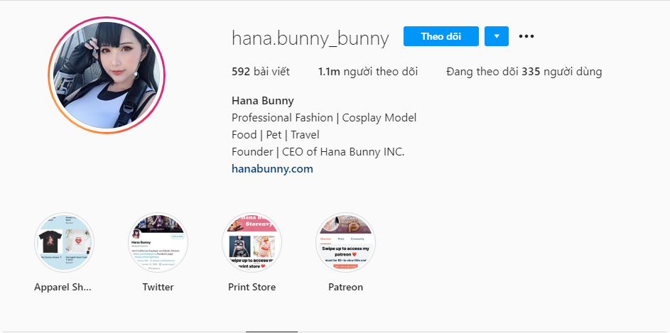 Hana Bunny Instagram milestone