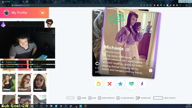 Streamer Accidentally Swipes Right on His Sister Live on Tinder 2 Close-up of KenArchie's cringe-worthy swipe right moment