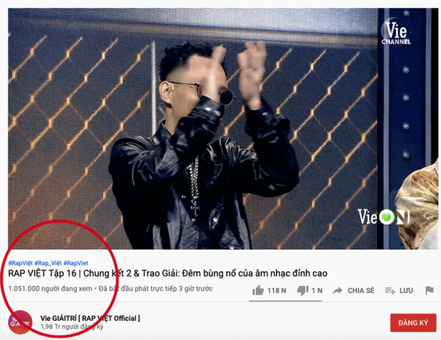 Reported world record live viewers for Rap Việt