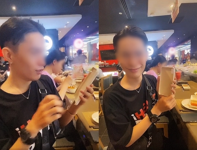 The guy holding just the phone case after the prank