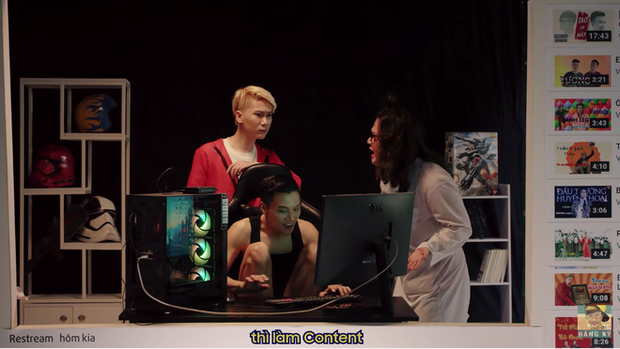 Độ Mixi cosplay scene in Vanh Leg's YouTube Academy MV