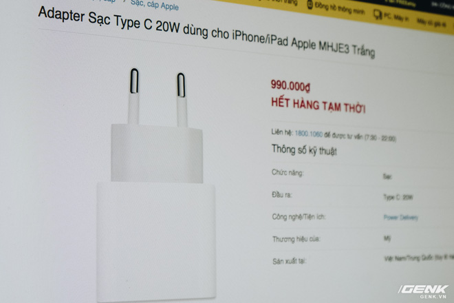 The 20W charger is sold out at many retailers, while others hike the price