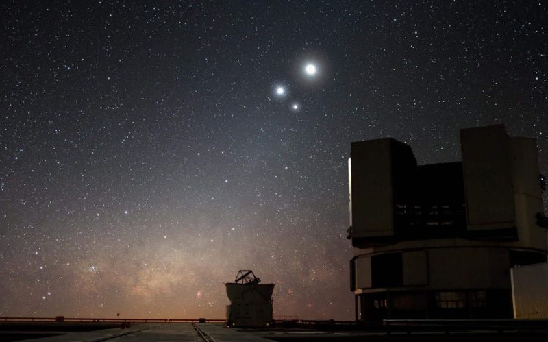 Jupiter and Saturn alignment illustration