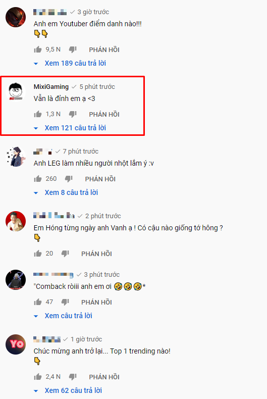 Độ Mixi's short but meaningful comment under the video