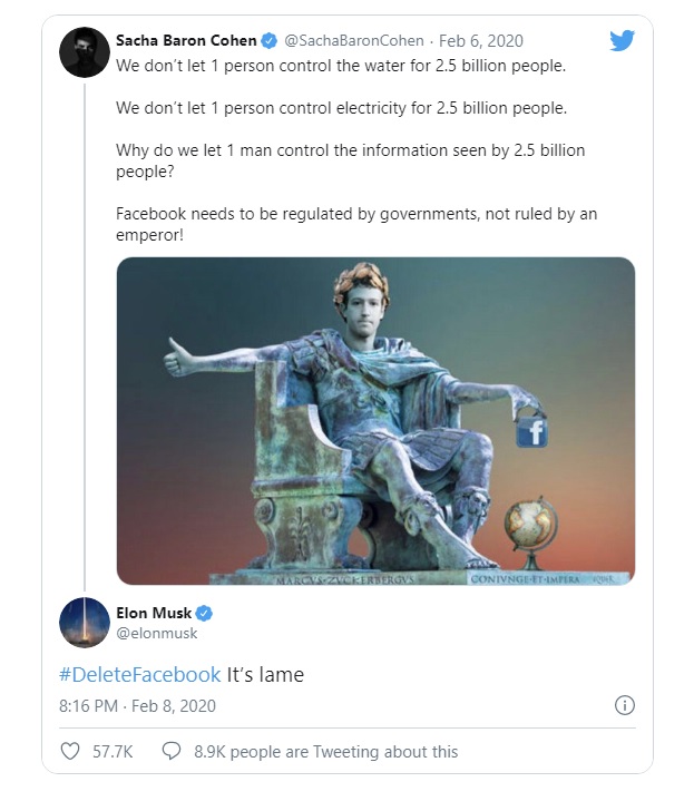 Elon Musk deletes Facebook pages