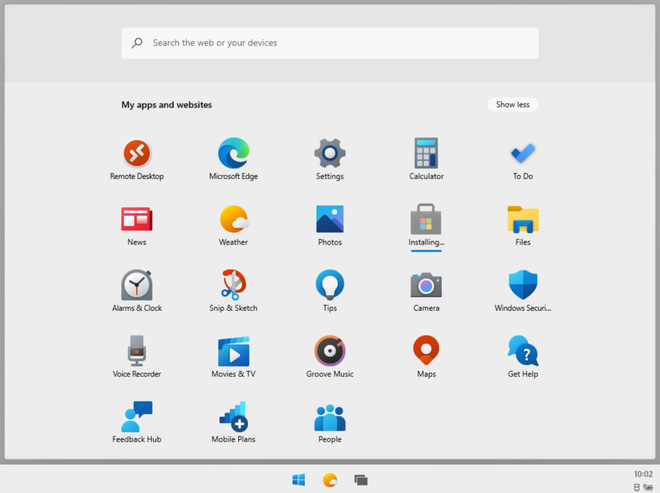 Not all apps show on the main screen; you can expand to see all apps