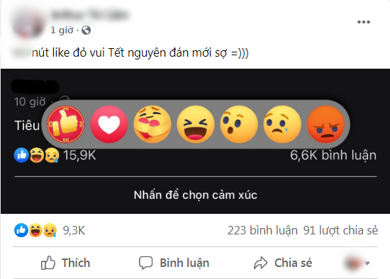 The red Like button shared by the girl excites the online community