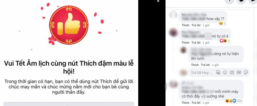 Facebook notification about the red Like button on social media