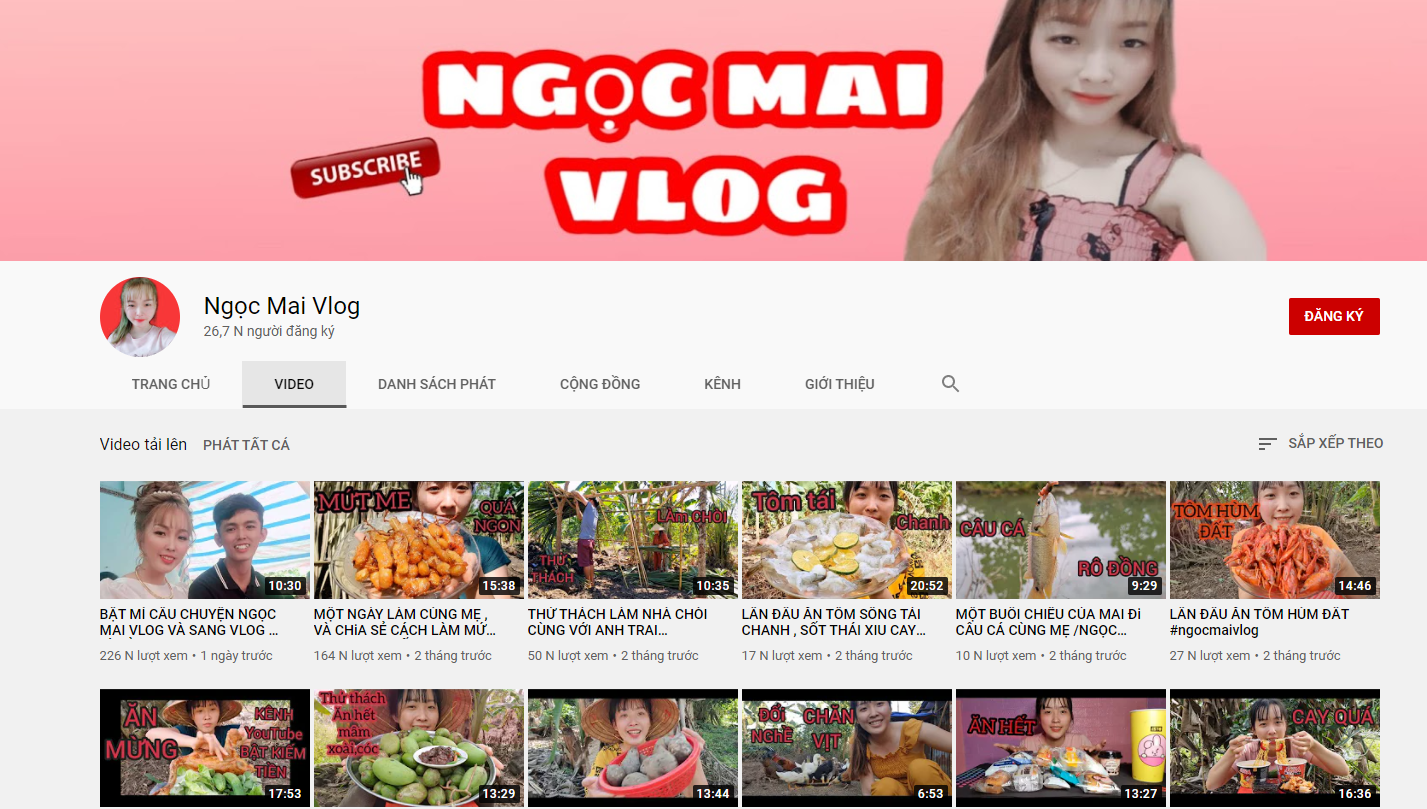 Sang Vlog Surprises Fans by Getting Married After 4 Years 3 Ngoc Mai's YouTube channel.