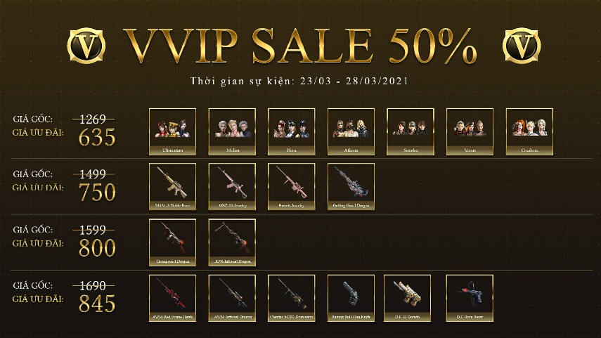 CrossFire VVIP items on sale