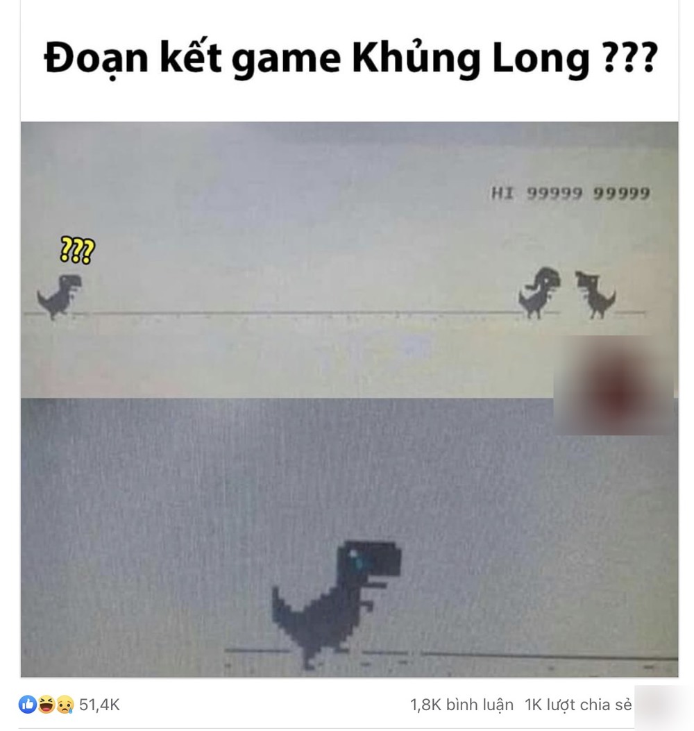The tragic ending shared across many Dinosaur Game groups and forums