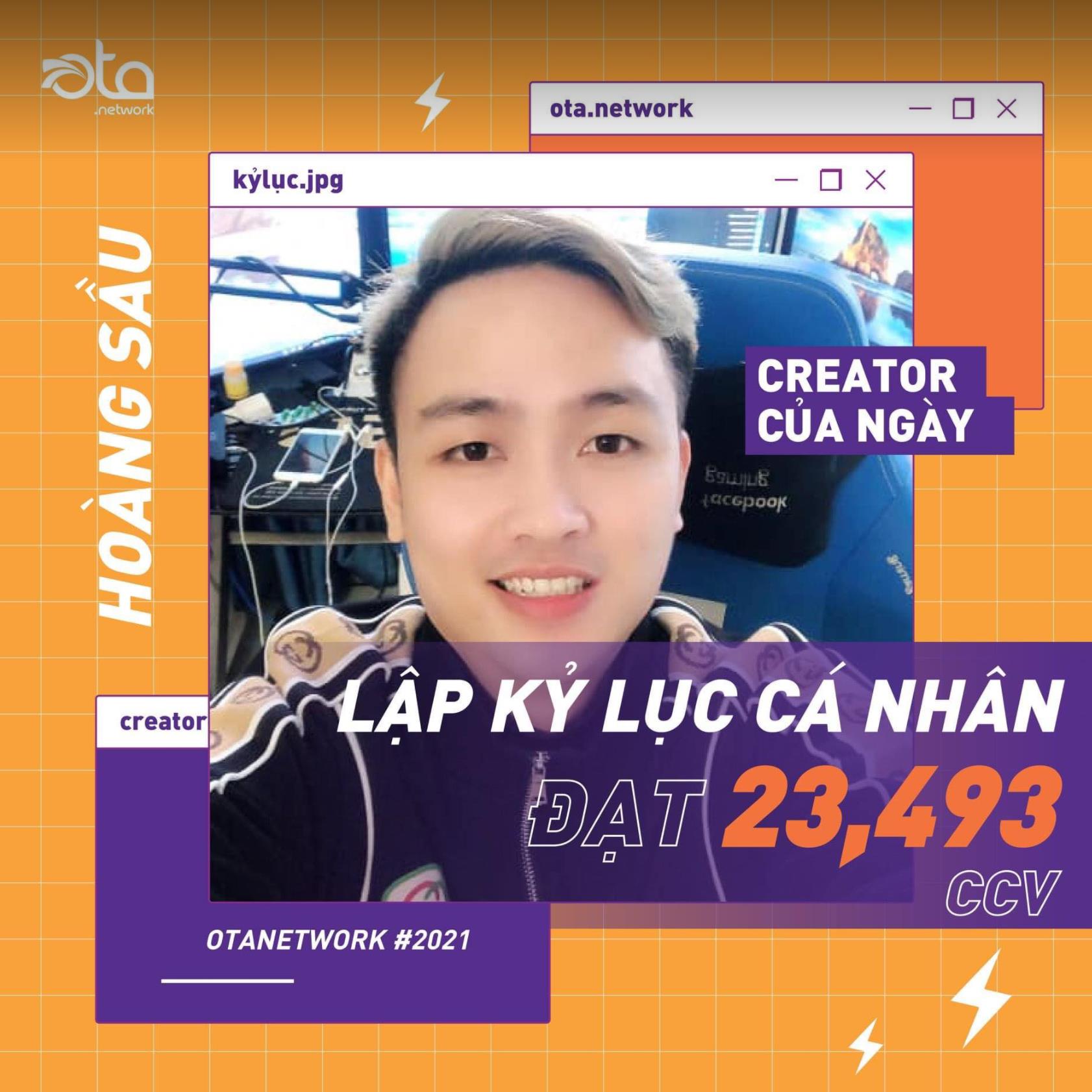 Hoàng Sầu hits nearly 24,000 live viewers and is honored by OTA Network