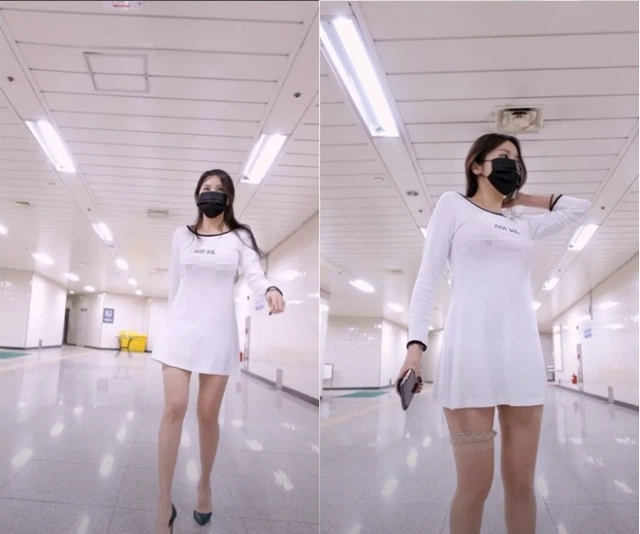 The YouTuber openly shared she was completely topless while filming