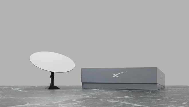 Starlink satellite dish and WiFi router