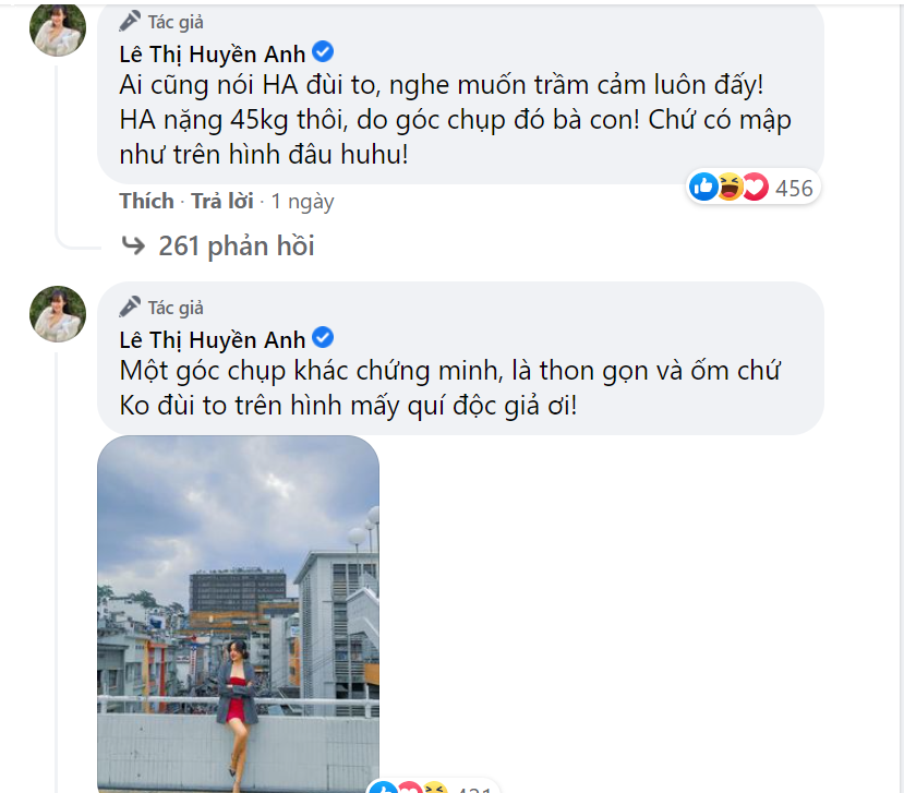 Bà Tưng’s fierce reply to thigh size criticism