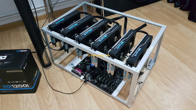 Six RX 570 GPUs mining together
