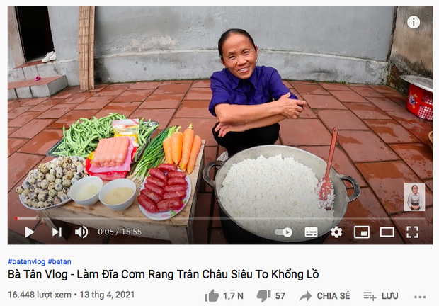 Bà Tân Vlog piques curiosity with her super giant pearl fried rice