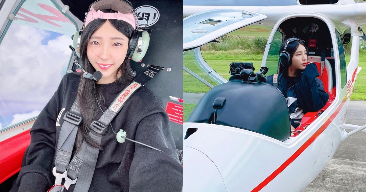Recently, she posted photos of herself flying a plane
