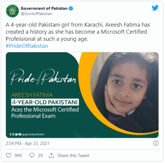 Arish Fatima Microsoft Certified Professional