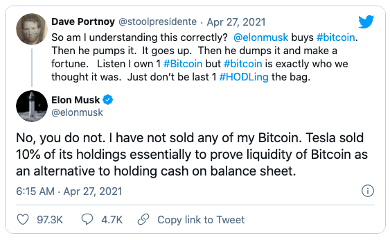The accusing tweet and Elon Musk's sharp response