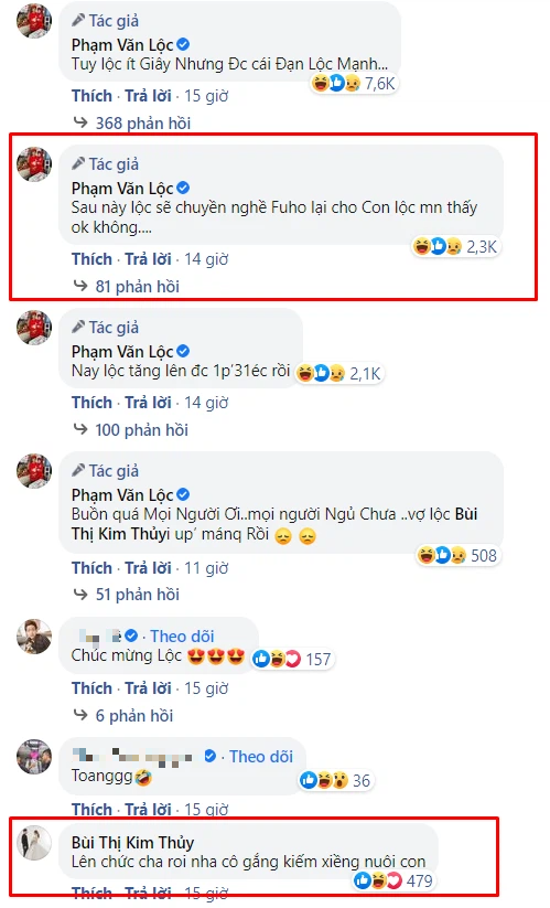 Lộc Fuho Shares Big News Just Days After Wedding 3 Funny interactions between Lộc Fuho and his wife in the comments