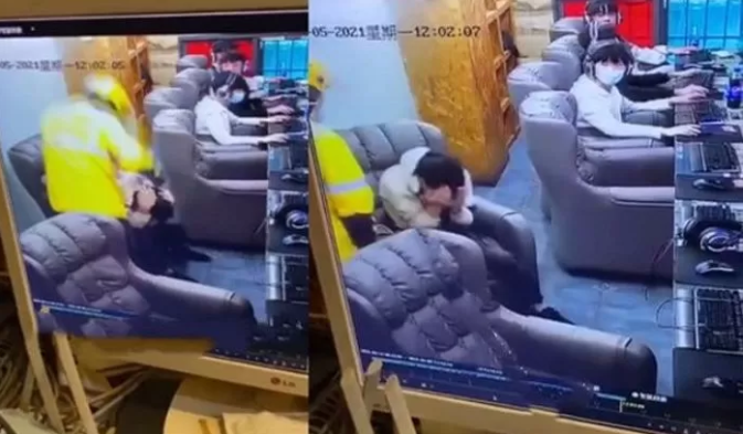 Gamer Loses It on Delivery Guy and Gets Knocked Out 4 Gamer started the fight and this is how it ended for him