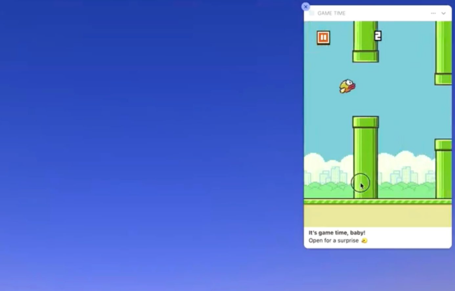 Flappy Bird Revived on macOS Notification Center 2 Flappy Bird running in macOS notifications