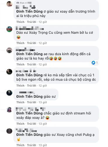 Nam Blue Gets Huge Donation, Host Cù Trọng Xoay Jokes About Streaming 3 Fans respond to Cù Trọng Xoay's comment