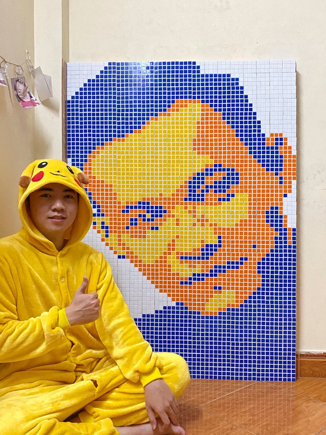 Fans Celebrate Độ Mixi with Amazing Portraits 2 Rubik's cube portrait of Độ Mixi