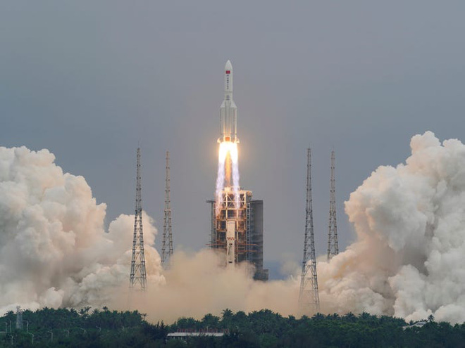 Long March-5B Y2 rocket carrying China’s Tianhe core module lifts off from Wenchang Space Launch Center in Hainan on April 29, 2021.