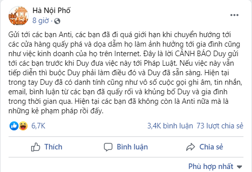 Latest status update from the YouTuber