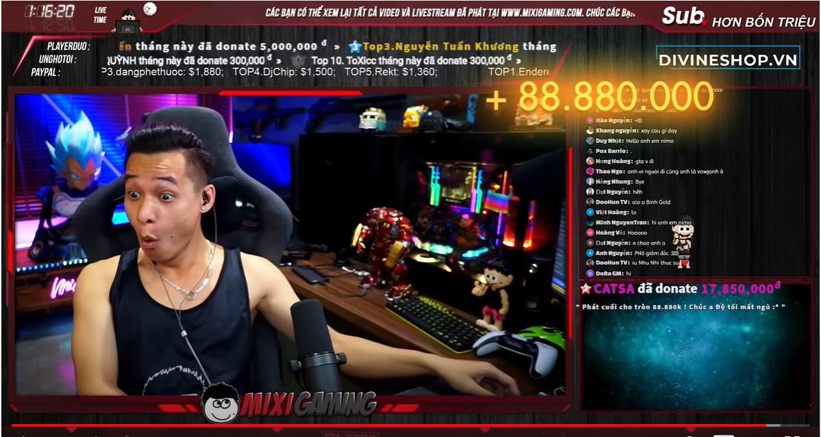 Thanking fans during livestream