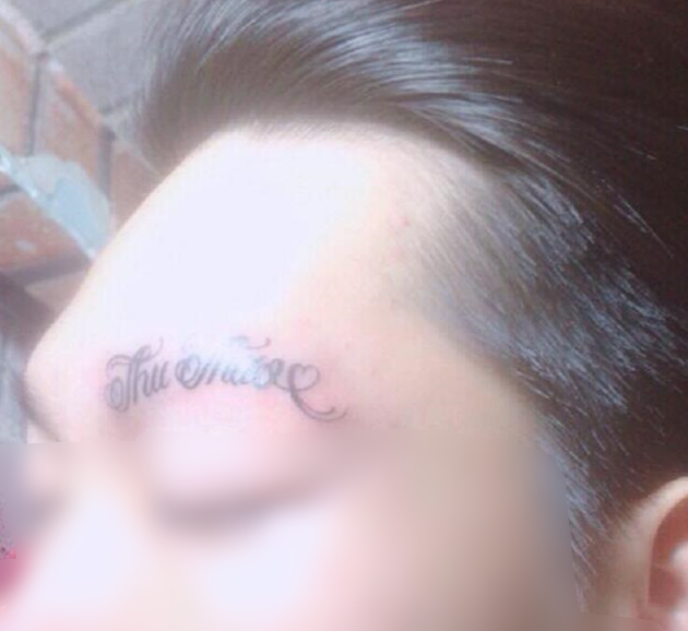 Tattoo of girlfriend's name on the guy's eyebrow sparks online buzz
