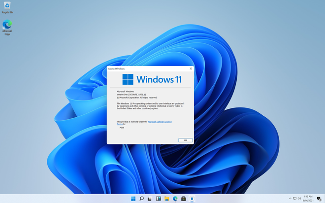 Windows 11 leaked interface showing new Start Menu
