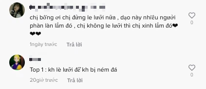 Comments advising Lê Bống to stop tongue flicking