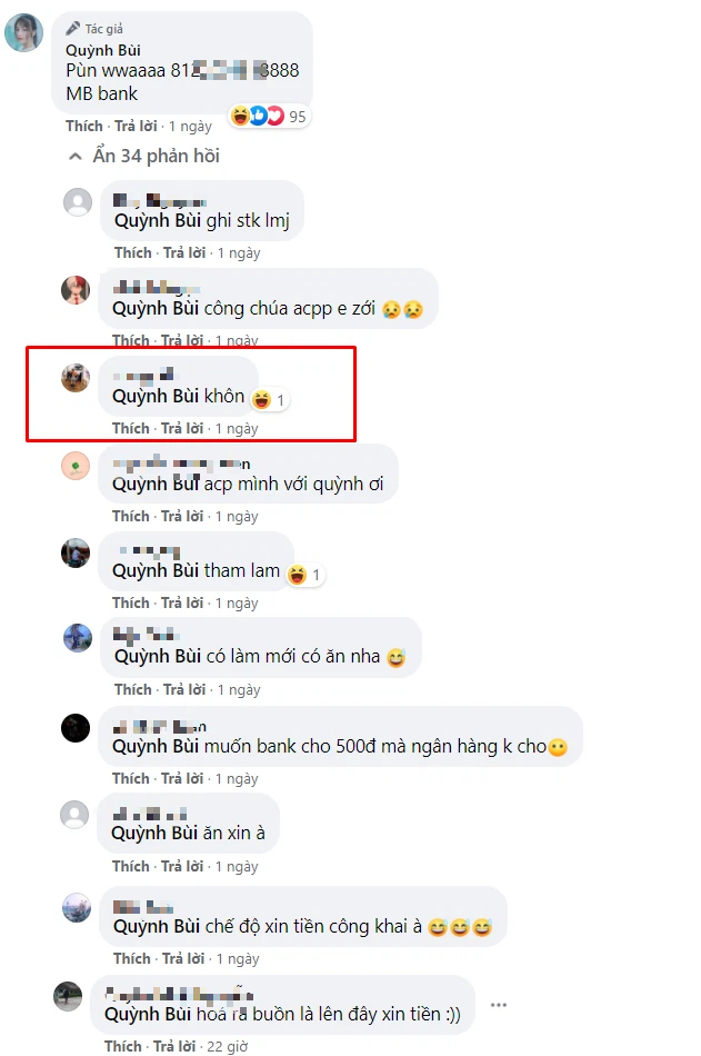 Quỳnh Alee Faces Backlash Over 'Just for Fun' Donate Post 1 Quỳnh Alee's donate post screenshot