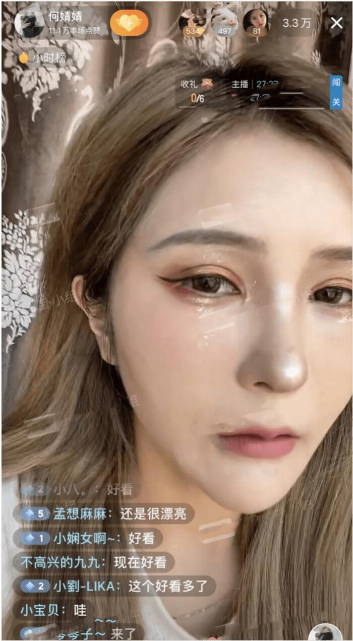 Her real face without filters and makeup on livestream