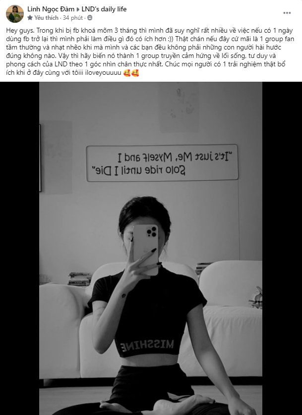 Linh Ngọc Đàm's inspiring message to fans