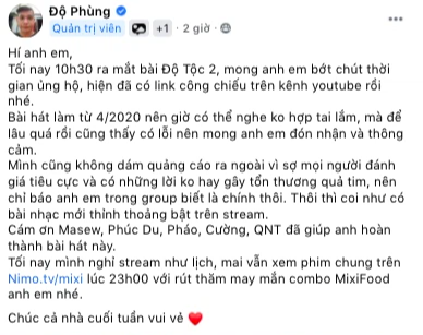 Độ Mixi livestream screenshot