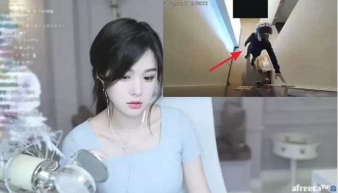 Security camera footage of the stalker