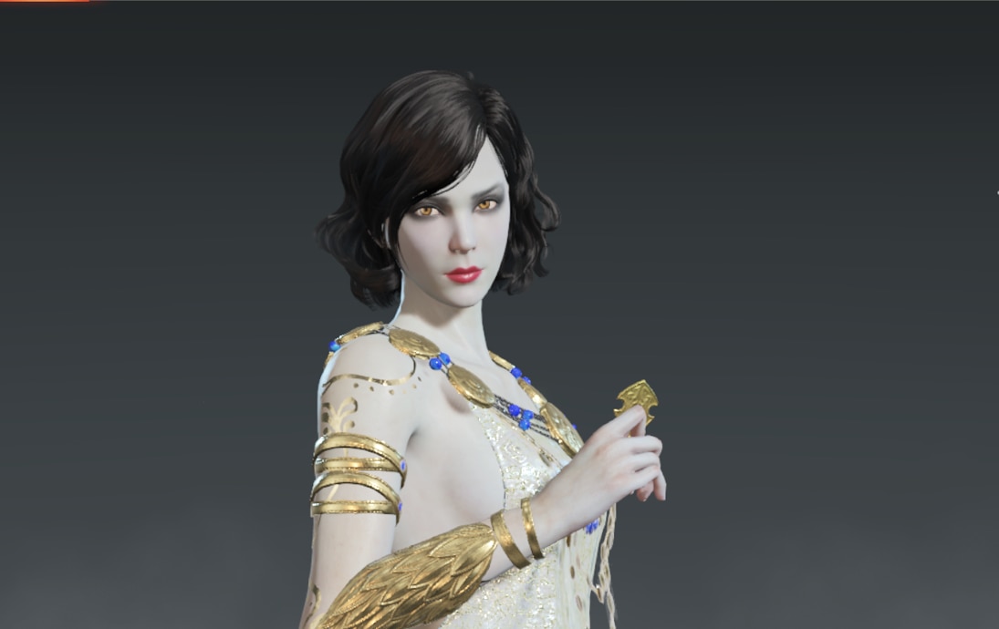 Lady Dimitrescu with a modest chest