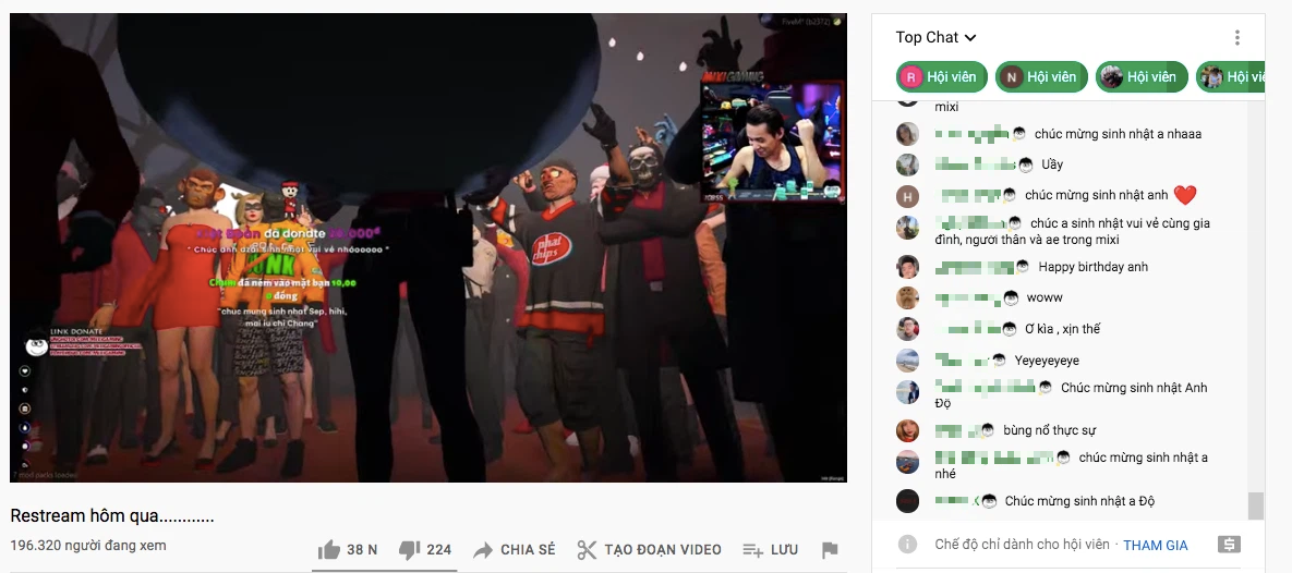 Độ Mixi’s Sweet Birthday Stream Wins Fans’ Hearts 1 Nearly 200,000 viewers joined the stream to celebrate Độ Mixi.