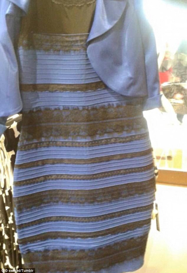 The famous blue and black dress illusion