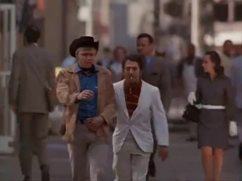 Dustin Hoffman improvises in Midnight Cowboy